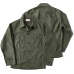 Olive Green Cotton Satin Work Clothes Shirt Men - Image 4