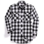 New Men Casual Plaid Flannel Shirt Long-Sleeved Chest Two - Image 3