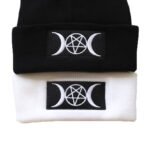 European and American Star Trend GOTH Beanie Embroidery Knitted Hat - Image 2