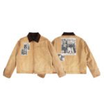 Washed Distressed Patchwork Work Jacket - Image 6
