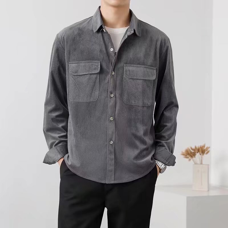 40ff0ed1-90c3-40e1-9cd1-f21de544c3b4.jpg Vintage Corduroy Workwear Shirt Men - Image 1