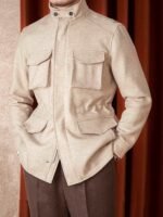Wool Safari Jacket Jacket Casual Slim Jacket Men - Image 3
