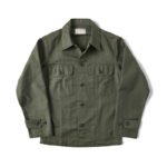 Olive Green Cotton Satin Work Clothes Shirt Men - Image 6