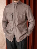 Wool Safari Jacket Jacket Casual Slim Jacket Men - Image 4