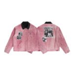 Washed Distressed Patchwork Work Jacket - Image 7