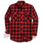 New Men Casual Plaid Flannel Shirt Long-Sleeved Chest Two - Image 4