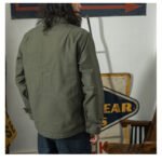 Olive Green Cotton Satin Work Clothes Shirt Men - Image 5