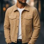 Deer Suede Men's Winter Lapel Work Jacket - Image 7