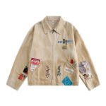 Embroidered Lapel Workwear Jacket For Men - Image 2