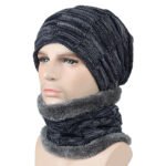 Autumn And Winter New Men's Square Plaid Fleece Beanie Hat - Image 2