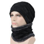 Autumn And Winter New Men's Square Plaid Fleece Beanie Hat - Image 7