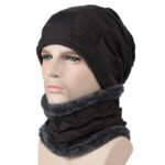 Autumn And Winter New Men's Square Plaid Fleece Beanie Hat - Image 3