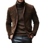 Mens Retro Casual Suede Work Jacket - Image 3