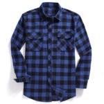 New Men Casual Plaid Flannel Shirt Long-Sleeved Chest Two - Image 6