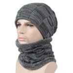 Autumn And Winter New Men's Square Plaid Fleece Beanie Hat - Image 4