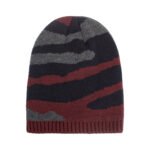 New Tricolor Striped Long Pullover Knit Beanie - Image 6